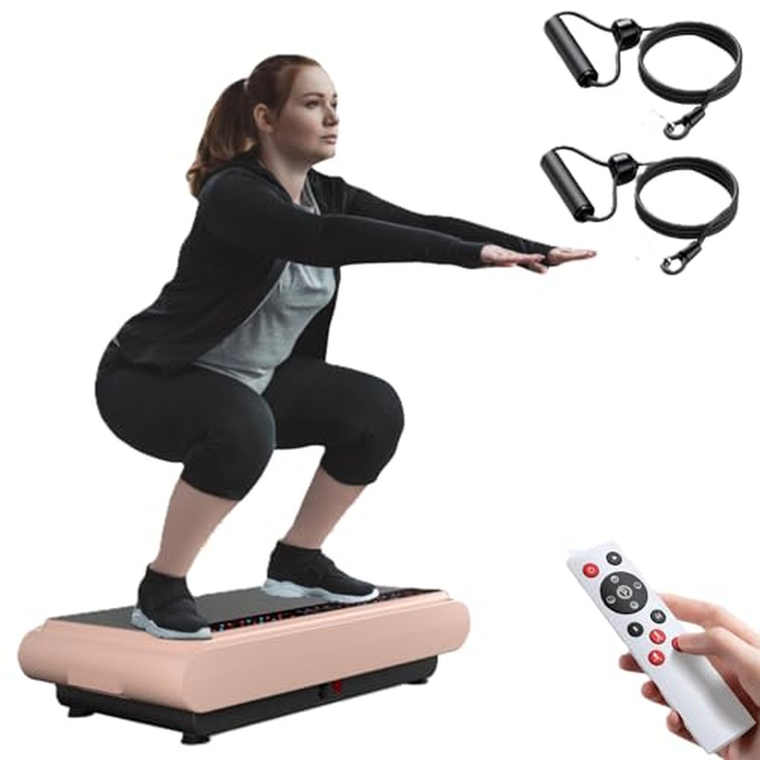 Natini Vibration Plate Exercise Machine with Pilates Bar, Pink Natini Vibration Plate Exercise Machine with Pilates Bar, Pink
