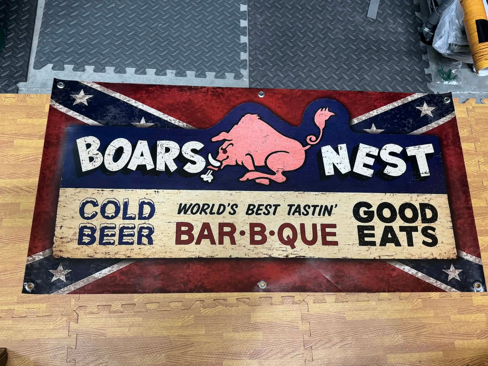 4x2 Dukes of Hazzard BOAR'S NEST sign banners General Lee vintage style ART 4x2 Dukes of Hazzard BOAR'S NEST sign banners General Lee vintage style ART