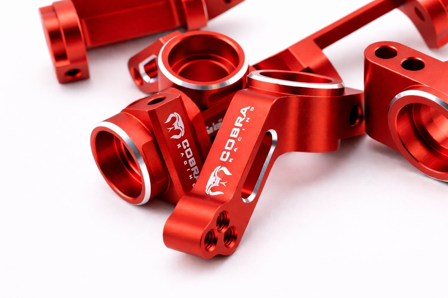 CR 2WD Aluminum Traxxas Knuckles Set (COMPLETE) Fits SLASH / Rustler - Red