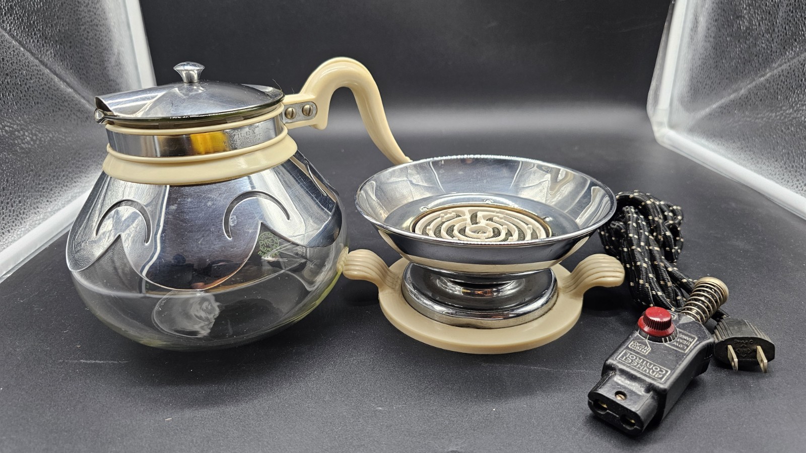 Vintage Pyrex Silex Coffee Pot and Warmer