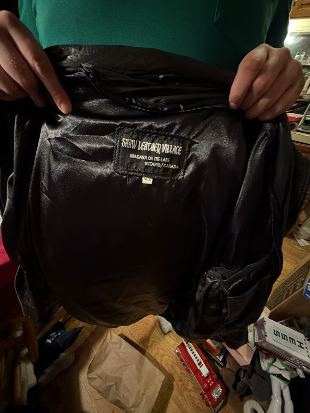 Shaw Leather Village Leather Jacket Size M Black