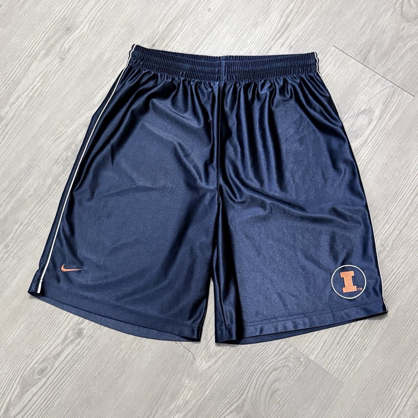 Vintage Y2K Nike Team Men’s L Illinois Basketball Shorts Dazzle Shiny Authentic