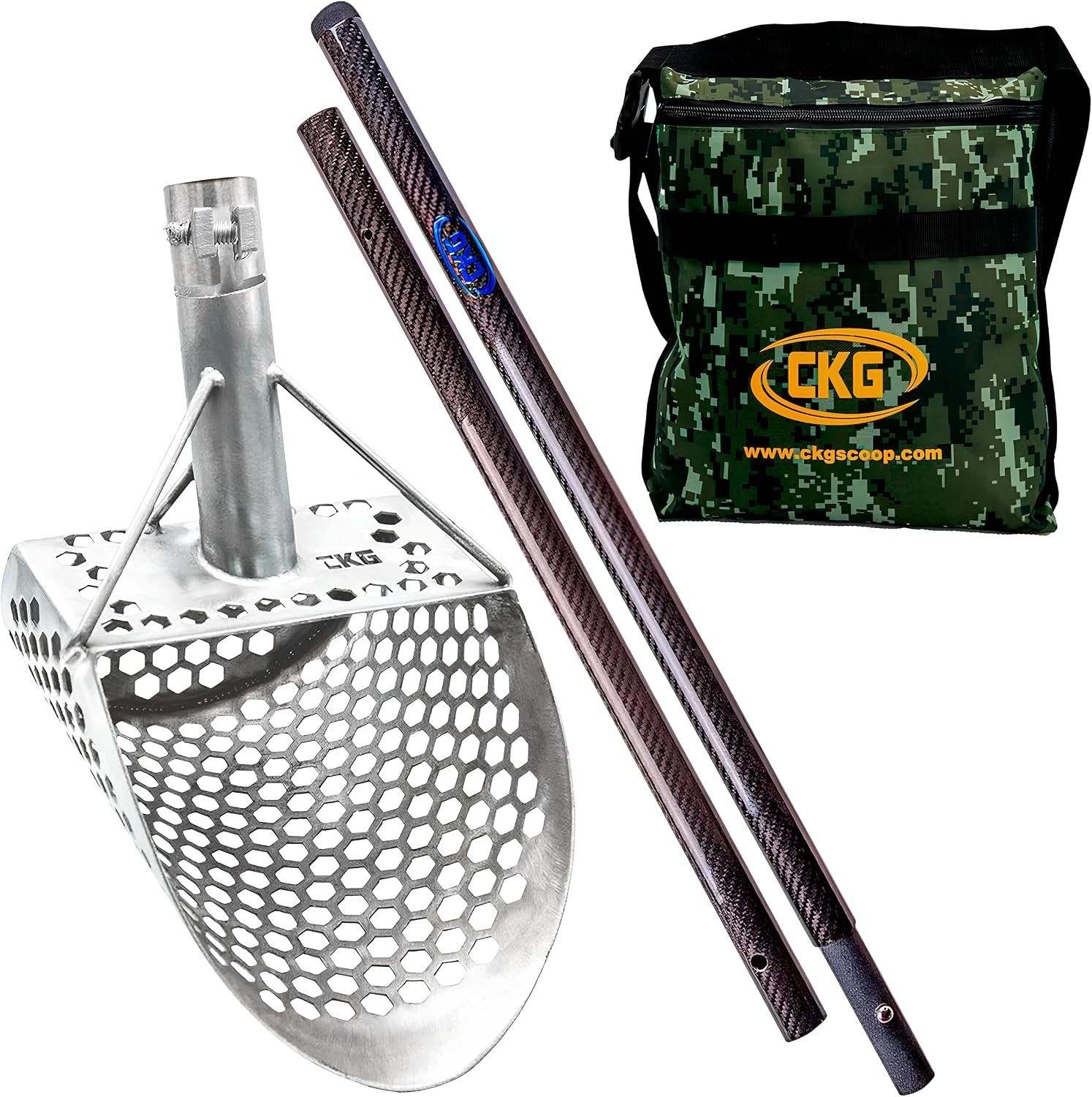 CKG Sand Scoop Handle Pole Metal Detecting Carbon Rod Detector Shovel Sifting CKG Sand Scoop Handle Pole Metal Detecting Carbon Rod Detector Shovel Sifting