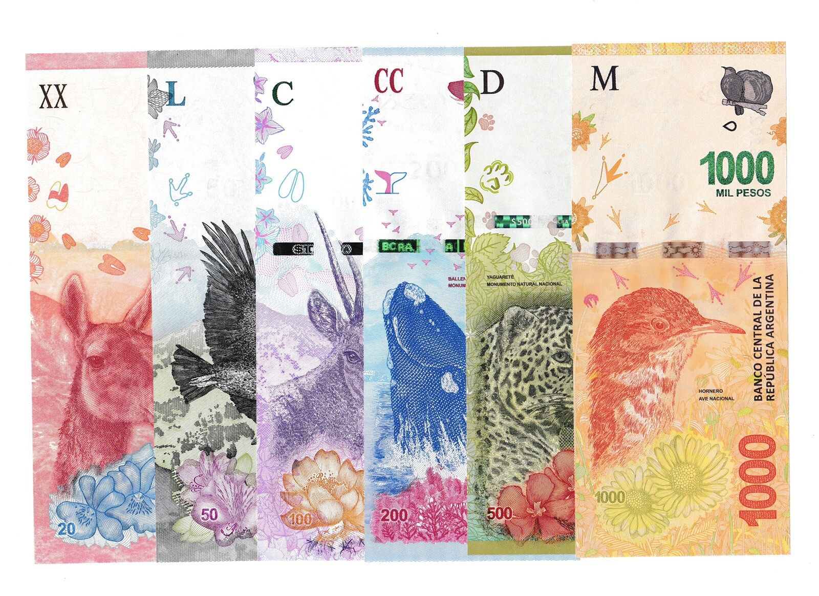 ARGENTINA Set 6 Pcs 20-50-100-200-500-1000 Pesos (2017/2023) UNC, P-361/366 ARGENTINA Set 6 Pcs 20-50-100-200-500-1000 Pesos (2017/2023) UNC, P-361/366