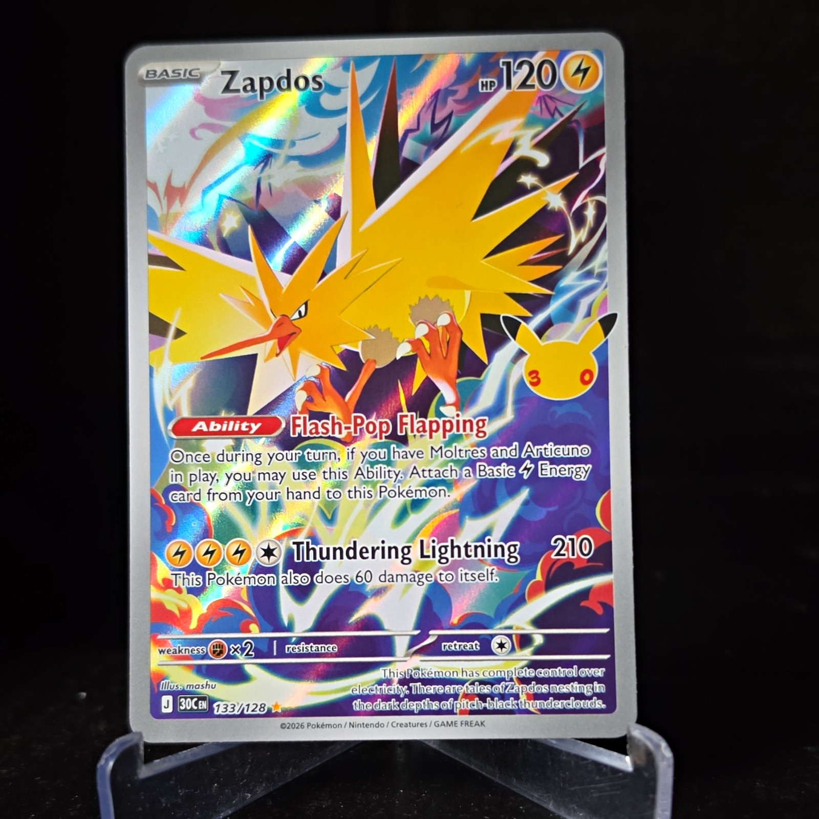 The Pokémon Company Zapdos 133/128 Classic Collection Celebrations Holo ENG