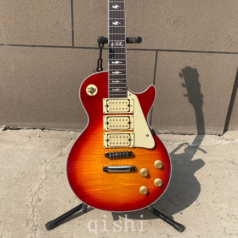 ACE Frehley Electric Guitar Cherry Sunburst Maple Flame Top in stock cool