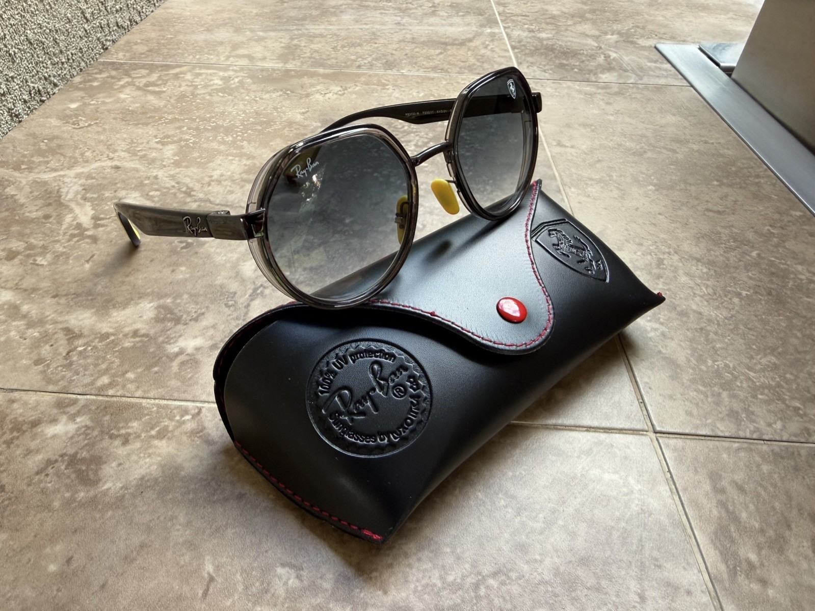 Ray-Ban Scuderia Ferrari Sunglasses gunmetal/yellow Grey Gradient Lens RB3703M Ray-Ban Scuderia Ferrari Sunglasses gunmetal/yellow Grey Gradient Lens RB3703M