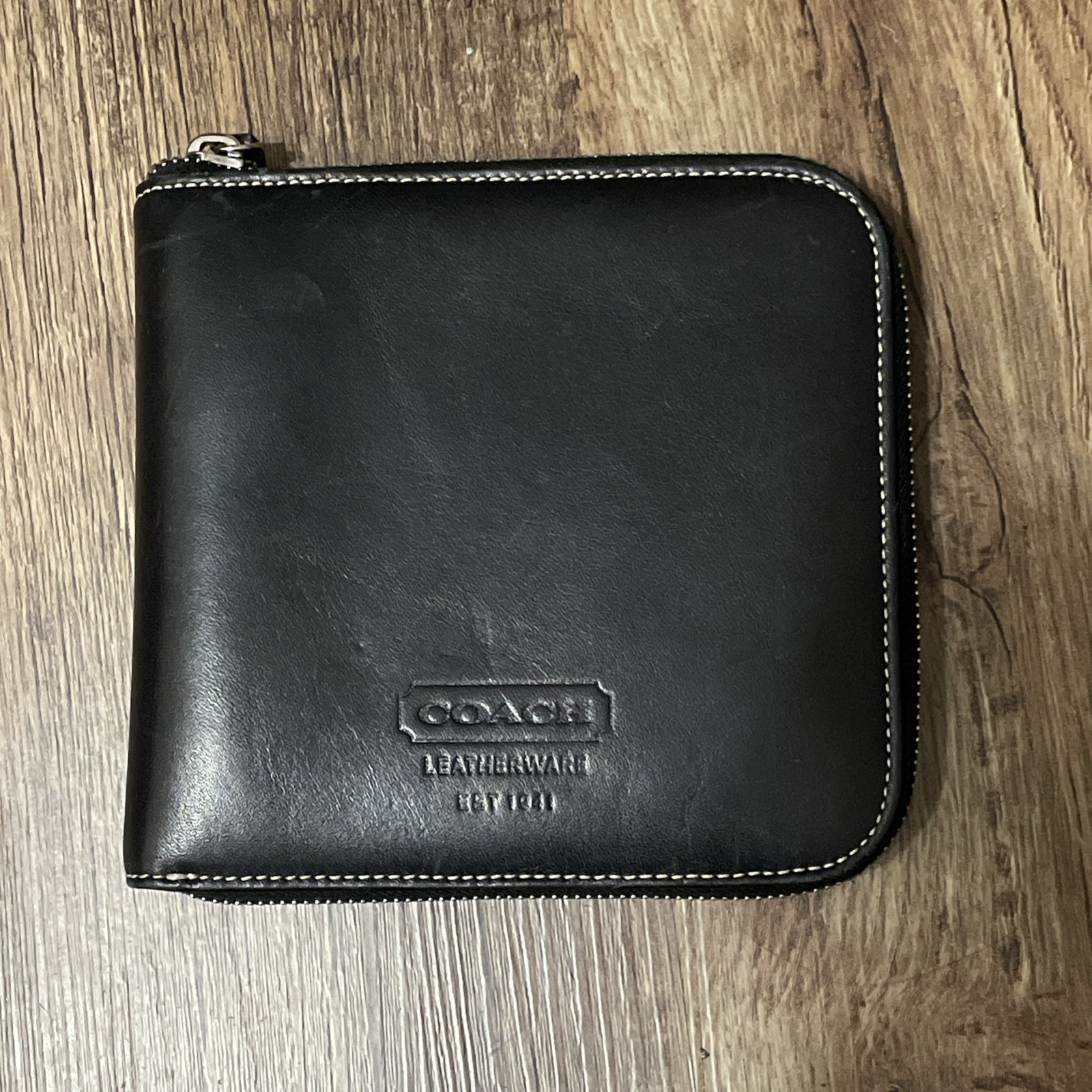 Vintage COACH Black Leather Travel CD DVD Case Holder Vintage COACH Black Leather Travel CD DVD Case Holder