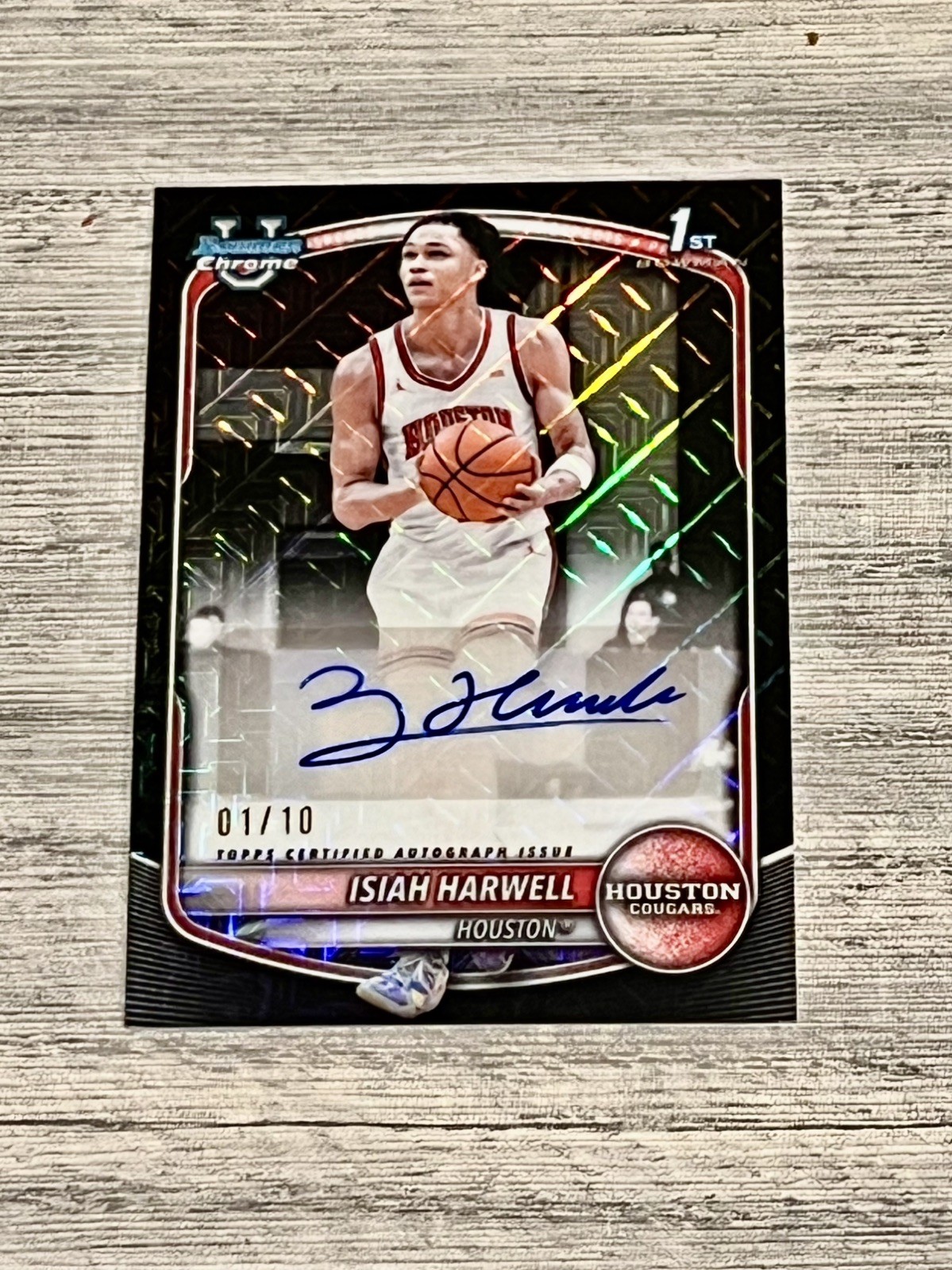 Topps 2025-26 Bowman Chrome Black Mojo Isiah Harwell Auto 1st Bowman 1/10 Topps 2025-26 Bowman Chrome Black Mojo Isiah Harwell Auto 1st Bowman 1/10