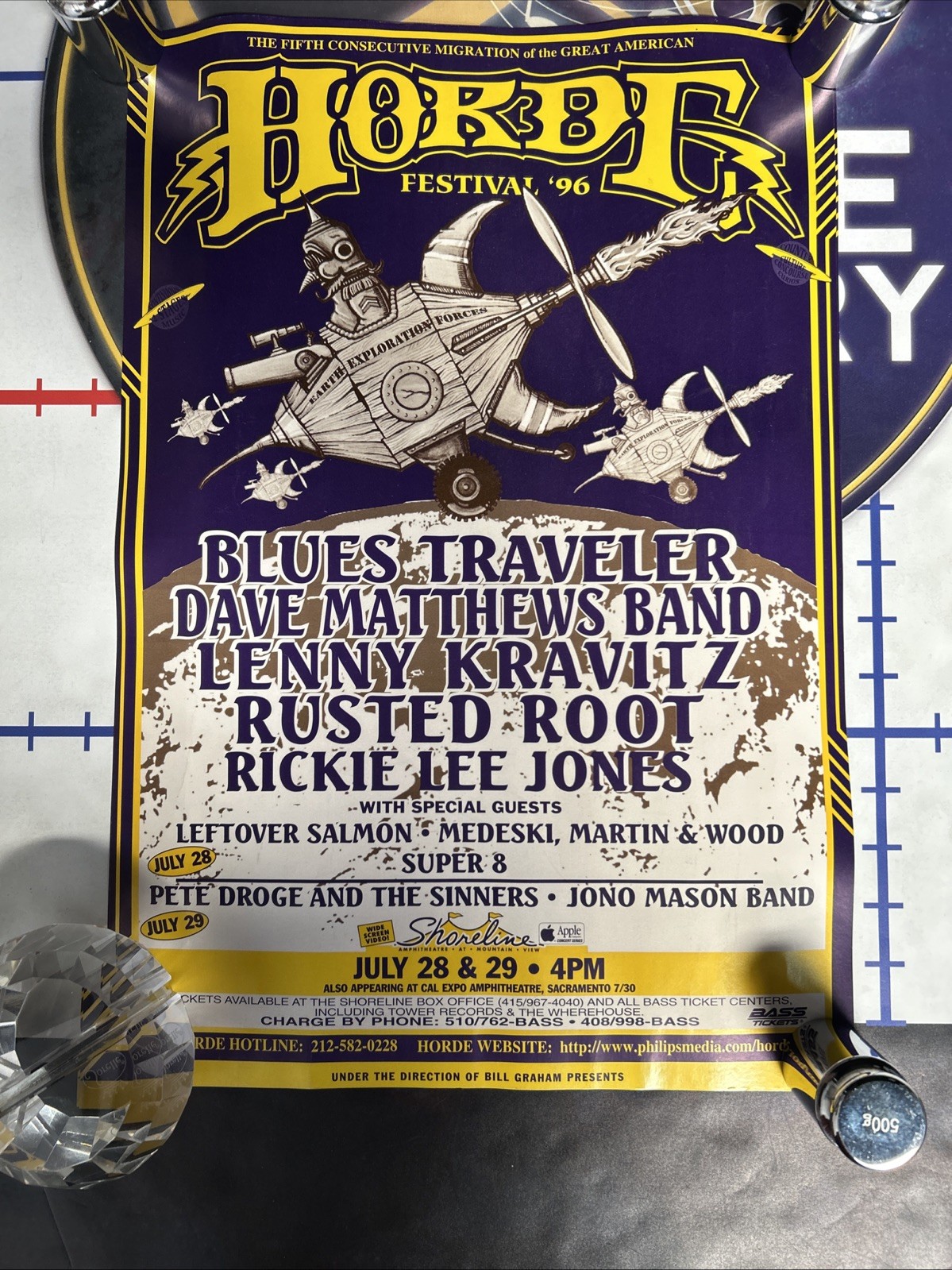 Blues Traveler Dave Matthews Band Lenny Kravitz Horde Festival Concert Poster 96 Blues Traveler Dave Matthews Band Lenny Kravitz Horde Festival Concert Poster 96