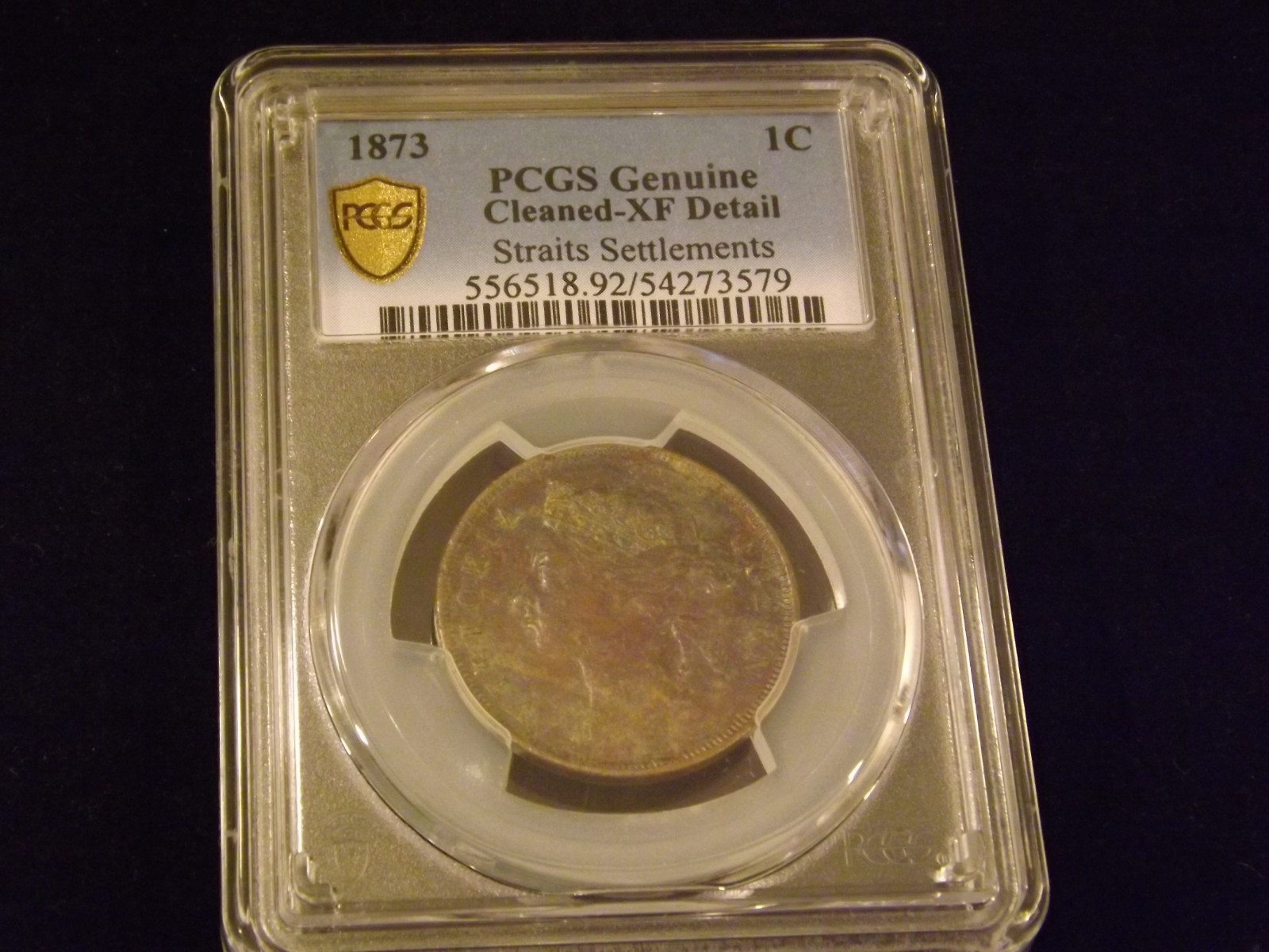 1873 1C Straights Settlement PCGS Genuine 1873 1C Straights Settlement PCGS Genuine