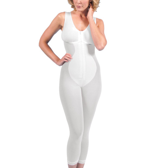 Zippered Below Knee High-Back Girdle with Bra Liposuction surgical Garment B855 Zippered Below Knee High-Back Girdle with Bra Liposuction surgical Garment B855