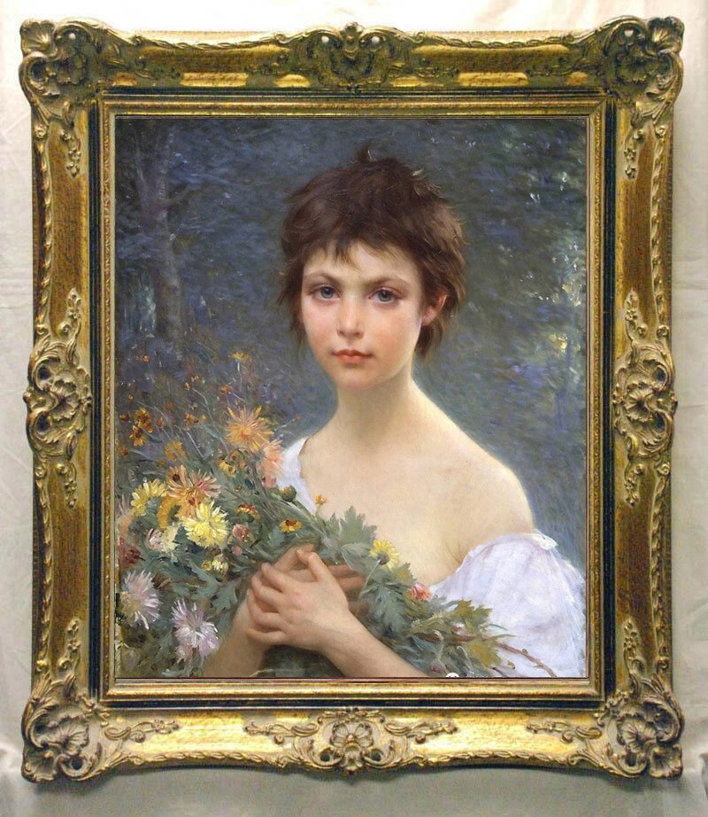 handmade Antique Oil Painting art Portrait female small girl on canvas 20 handmade Antique Oil Painting art Portrait female small girl on canvas 20