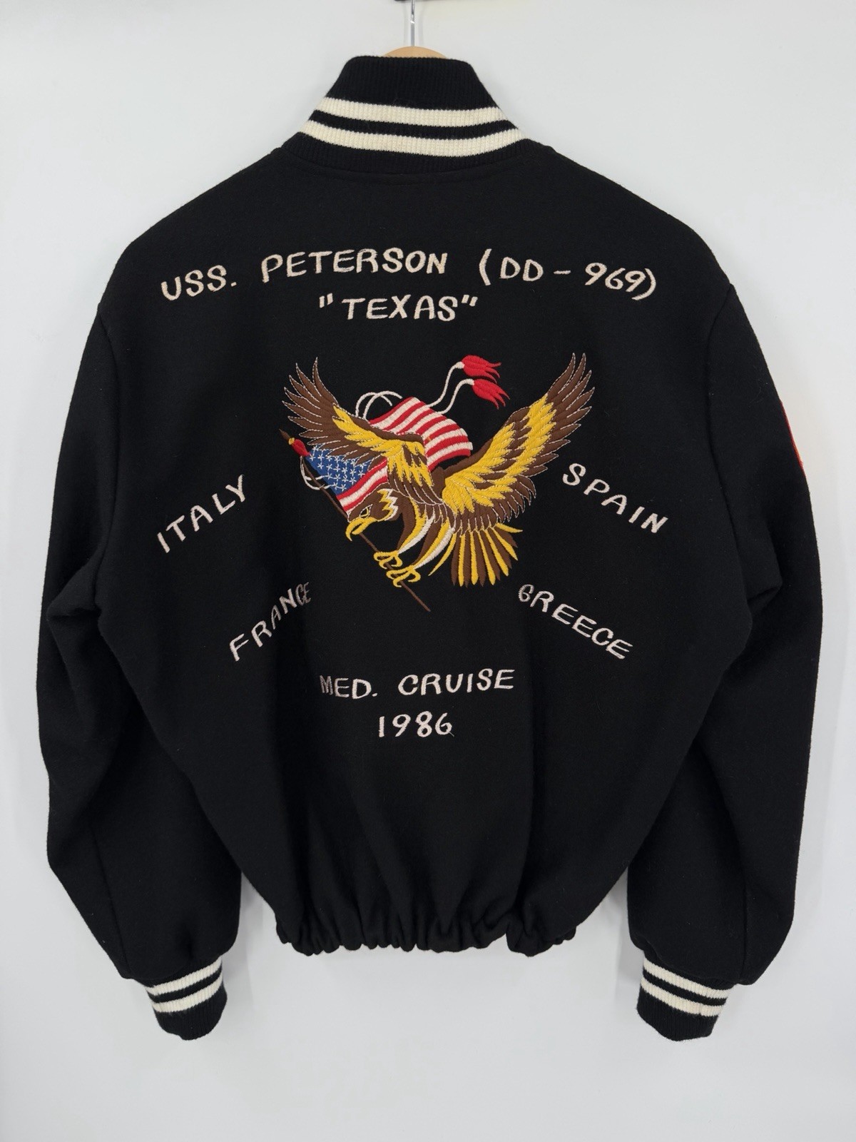 Vintage USS Peterson DD-969 Texas Aircraft Carrier Sailor Size Large Jacket