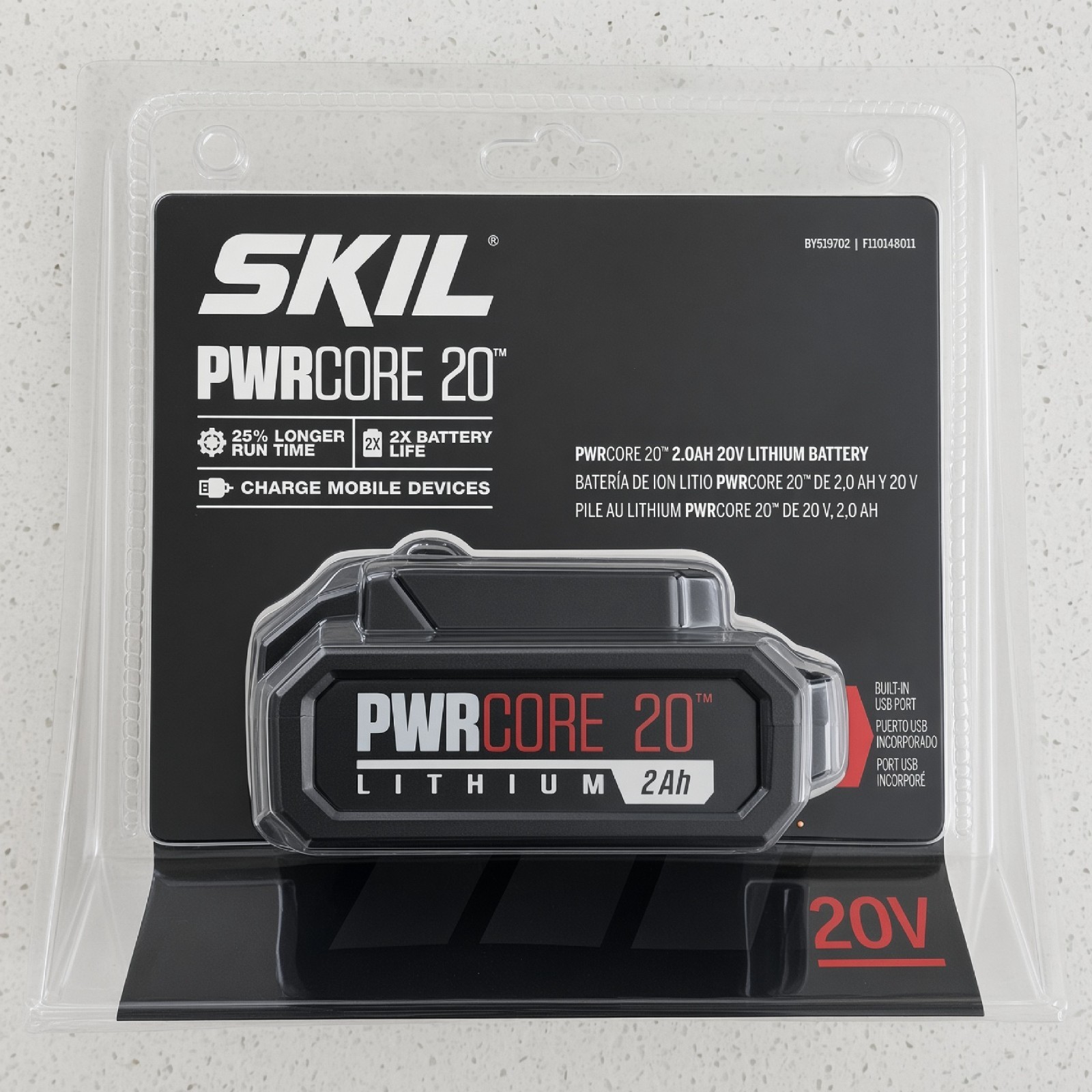 NEW SKIL PWRCORE 20 2.0Ah 20V Lithium Battery BY519702 USB Port PWRAssist Sealed