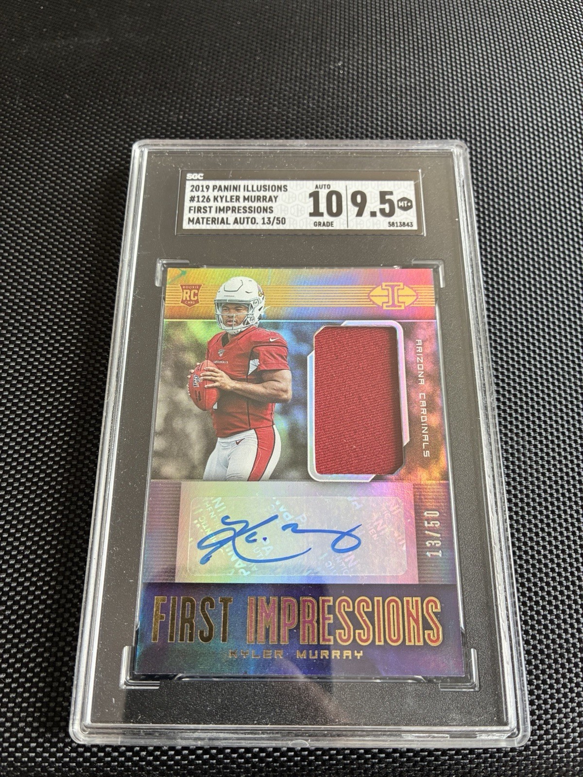 2019 KYLER MURRAY RPA RC PATCH ROOKIE #126 Illusions /50 Auto 10 SGC 9.5 2019 KYLER MURRAY RPA RC PATCH ROOKIE #126 Illusions /50 Auto 10 SGC 9.5
