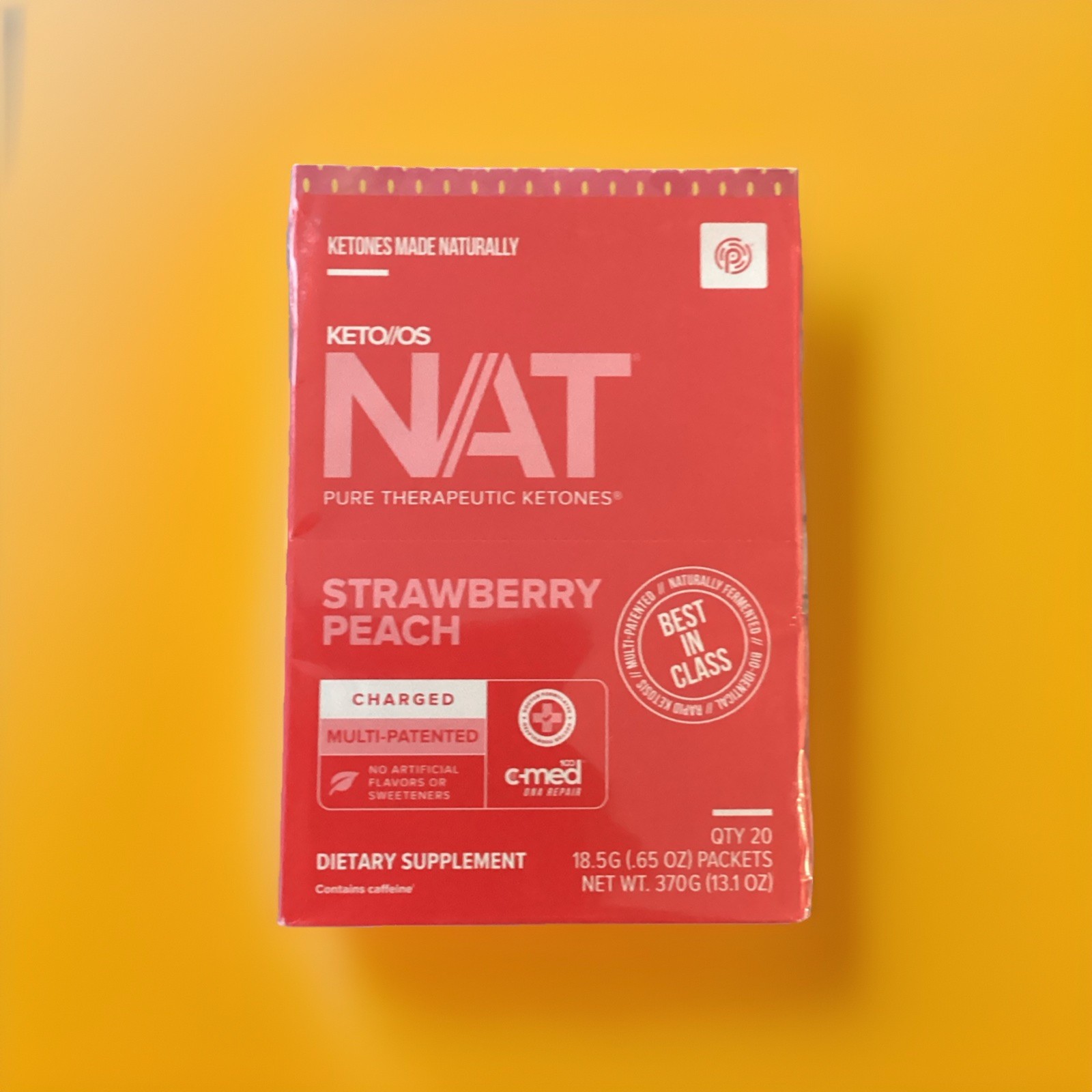 🔥 PRUVIT ketone drink  Keto Nat STRAWBERRY PEACH Charged. 20 PK EXP: 07/2027