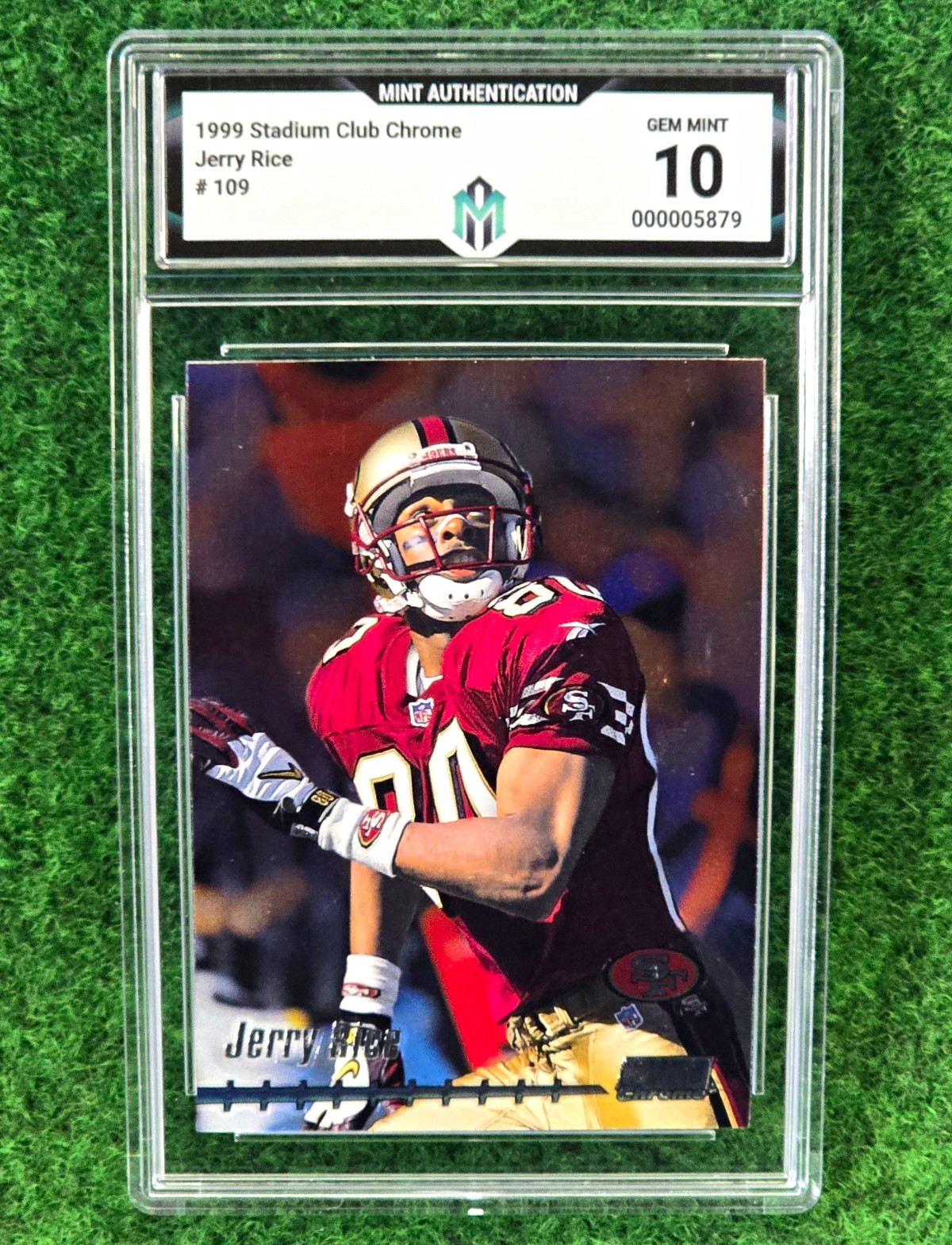 1999 Topps Stadium Club Chrome Jerry Rice #109 49ers Graded Gem Mint 10 1999 Topps Stadium Club Chrome Jerry Rice #109 49ers Graded Gem Mint 10