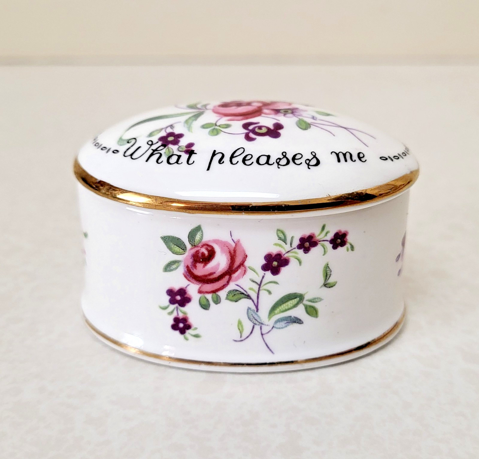 VTG Staffordshire Porcelain Trinket Mirrored Box Fine Bone China England Crown VTG Staffordshire Porcelain Trinket Mirrored Box Fine Bone China England Crown