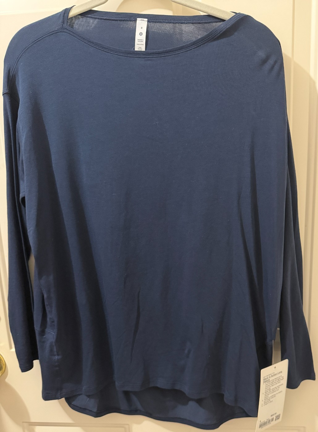 NWT blue lululemon Back in Action Long sleeve size 8 NWT blue lululemon Back in Action Long sleeve size 8