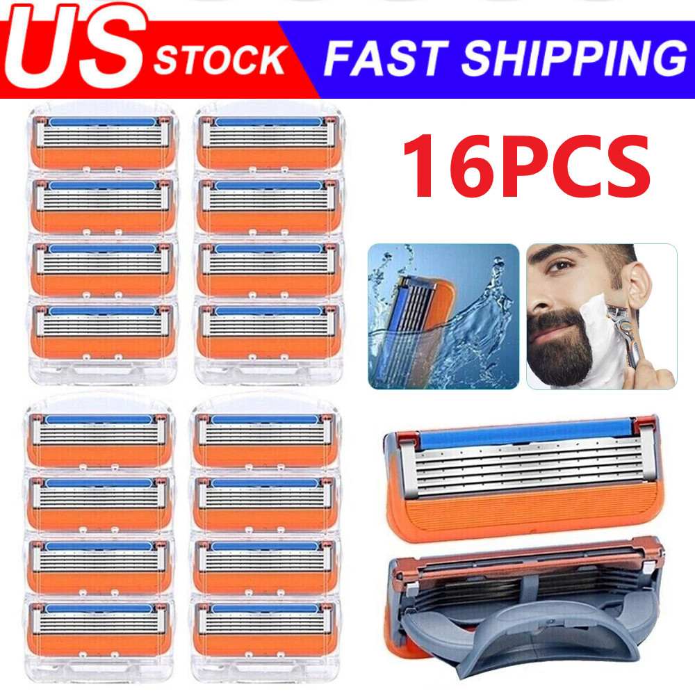 16PCS Shaving Razor Blades Refills Compatible for GiIIette Fusion 5 Proglide