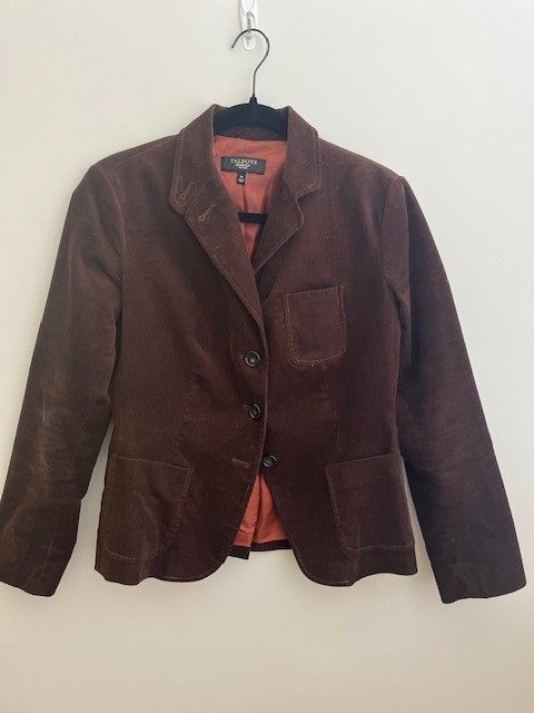 Talbots brown fine wale corduroy blazer women\'s size 6P Talbots brown fine wale corduroy blazer women\'s size 6P