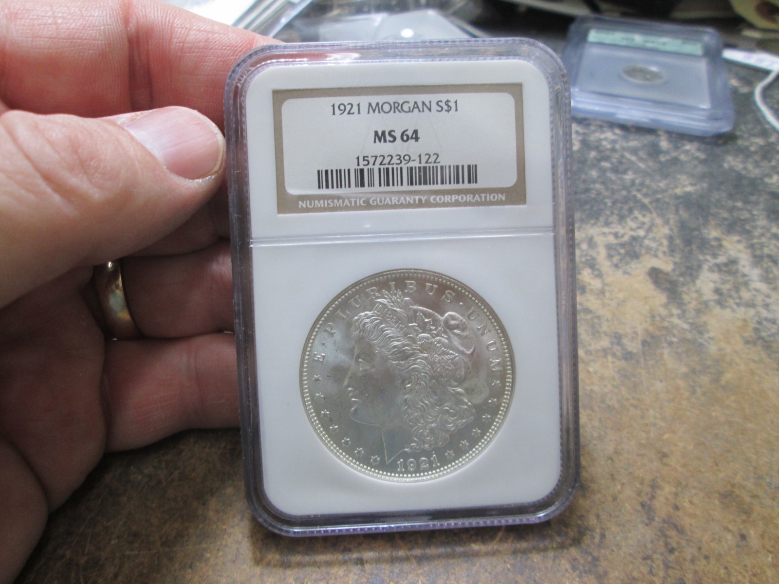 1921 US Morgan Silver Dollar Coin NGC MS 64 UNCIRCULATED CONDITION