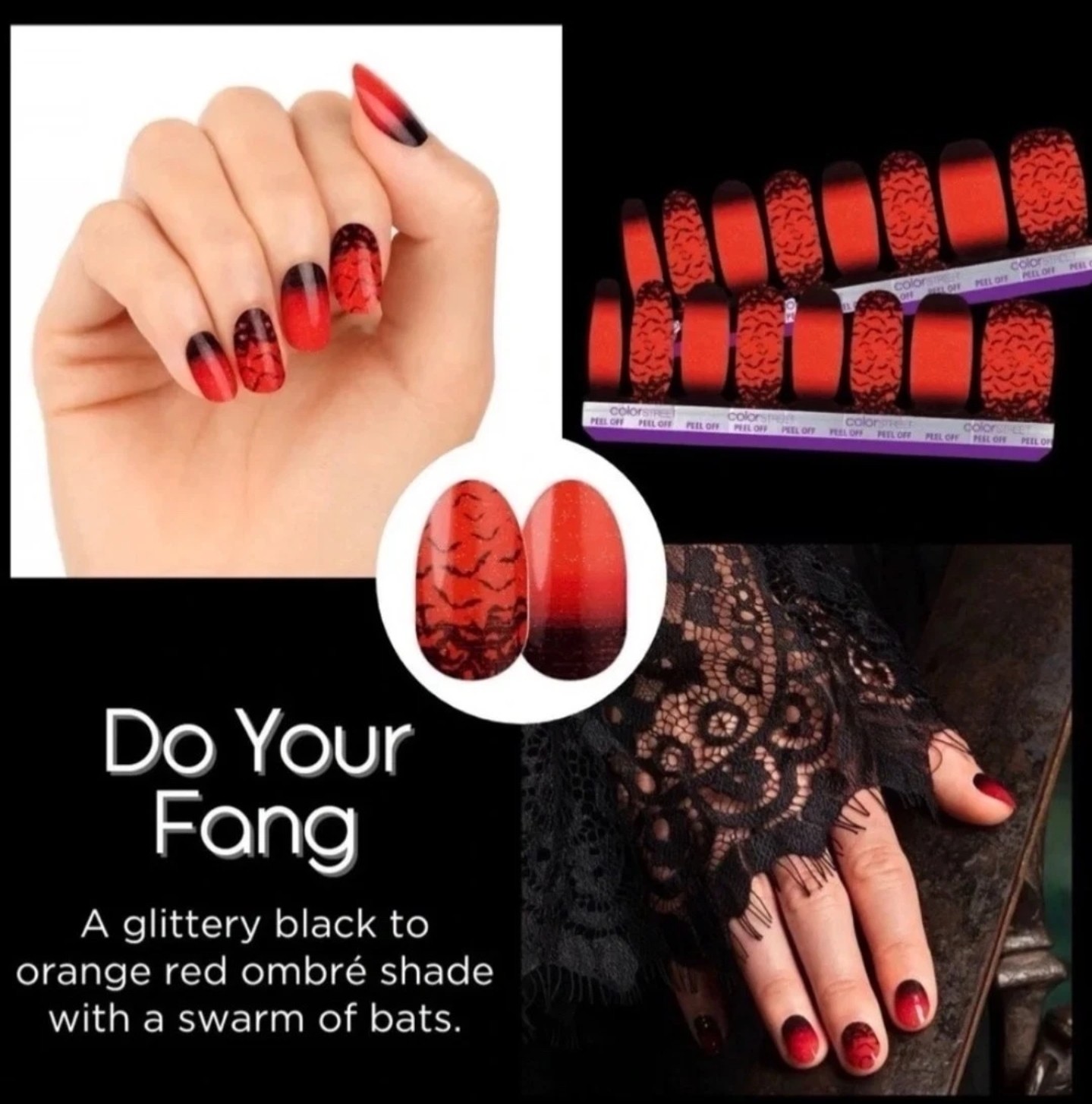 Color Street Nail Polish Strips, Do Your Fang, HALLOWEEN, New In Box, READ