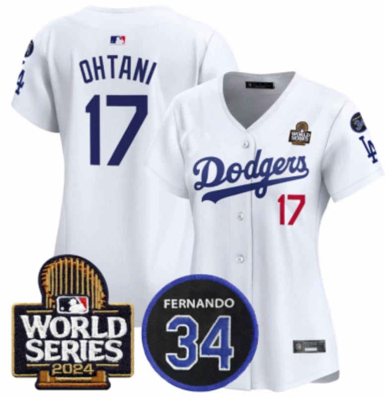 NWT Women\'s Shohei Ohtani #17 Dodgers 2024 World Series Stitched Baseball-Jersey