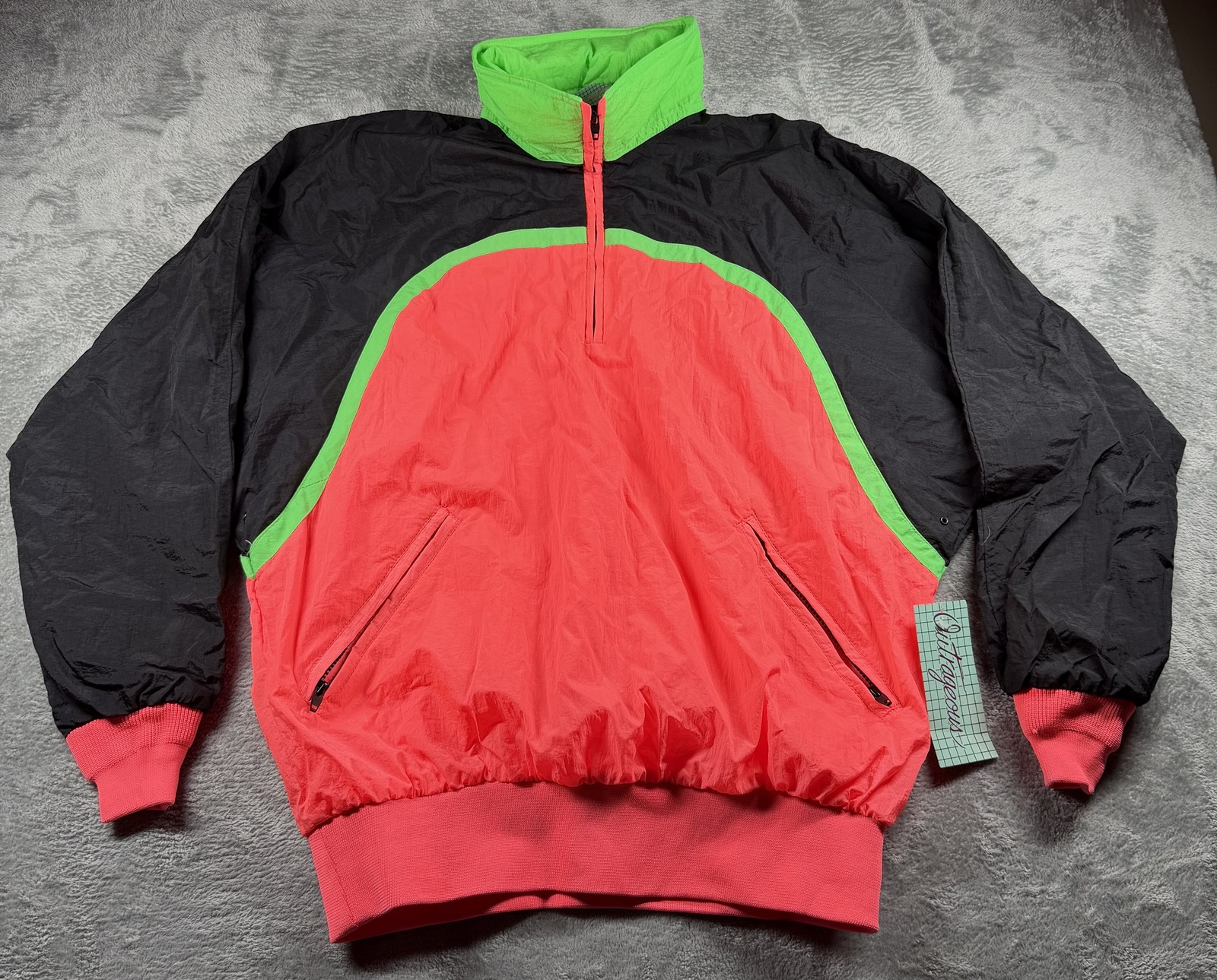 Vtg 80s Outrageous P5000 Windbreaker Pullover Unisex S NWT Neon Colorblock Vtg 80s Outrageous P5000 Windbreaker Pullover Unisex S NWT Neon Colorblock