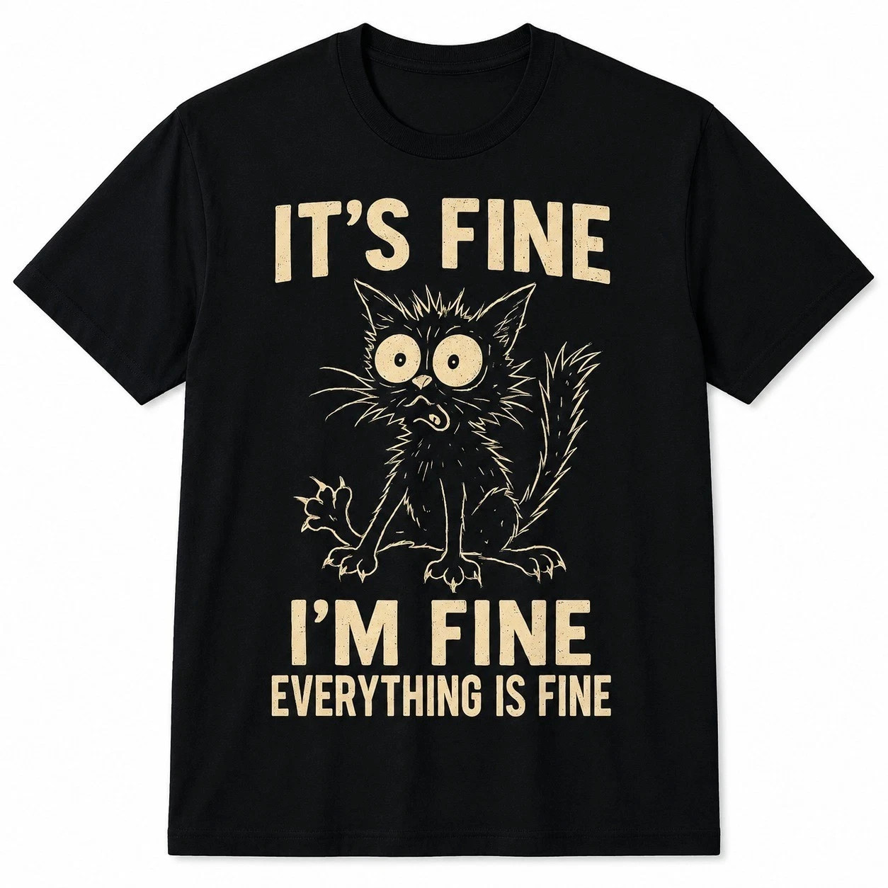 Funny Cat Graphic Tee Men Women Weird Crazy Meme Cat T-Shirt Sizes S-5XL