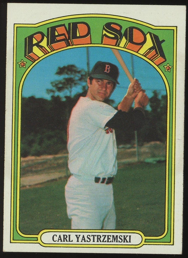 1972 Topps #37 Carl Yastrzemski Boston Red Sox HOF Sharp But Gum Stain on Back