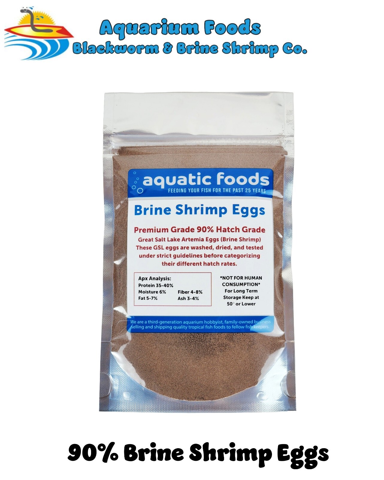 Brine Shrimp Eggs 90% Hatch Rate Artemia Cysts,  Great Salt Lake UTAH, USA Eggs