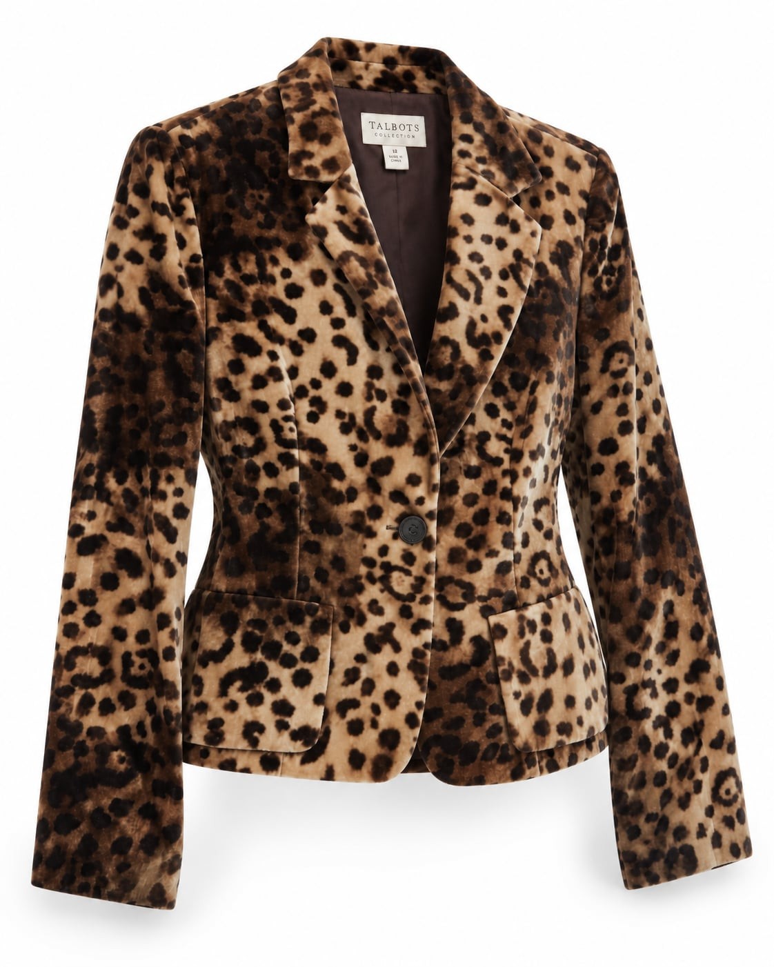 Vintage Talbots Collection Leopard Velvet Silk Blend Blazer Jacket Size 12 NWOT Vintage Talbots Collection Leopard Velvet Silk Blend Blazer Jacket Size 12 NWOT