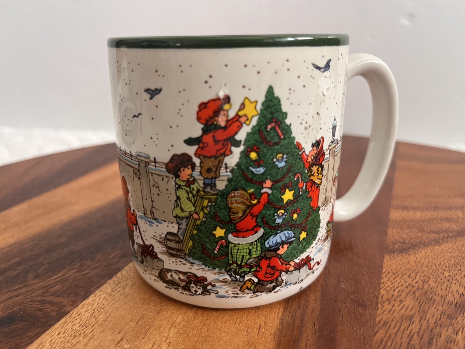 Vintage 1989 Potpourri Press Ragamuffins Christmas Tree Ceramic Coffee Cup Mug Vintage 1989 Potpourri Press Ragamuffins Christmas Tree Ceramic Coffee Cup Mug