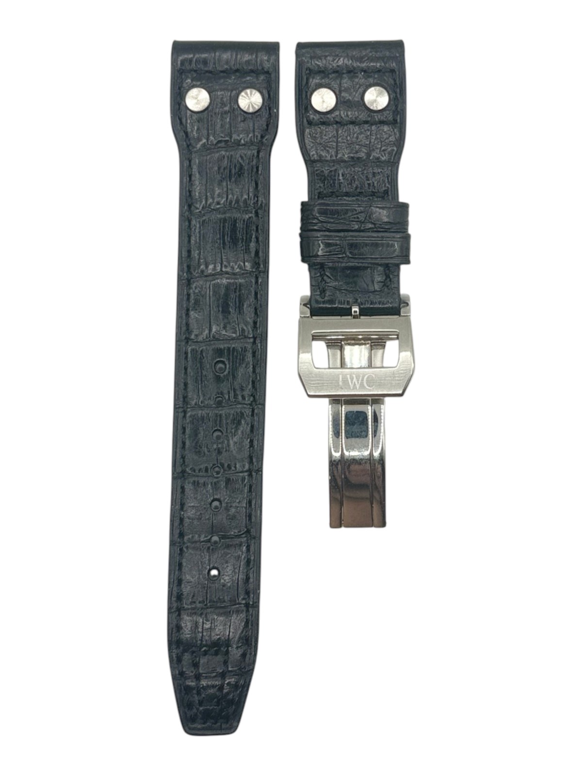 IWC Big Pilot Black Alligator Watch Strap Band w/ Buckle 22/18 Authentic OEM
