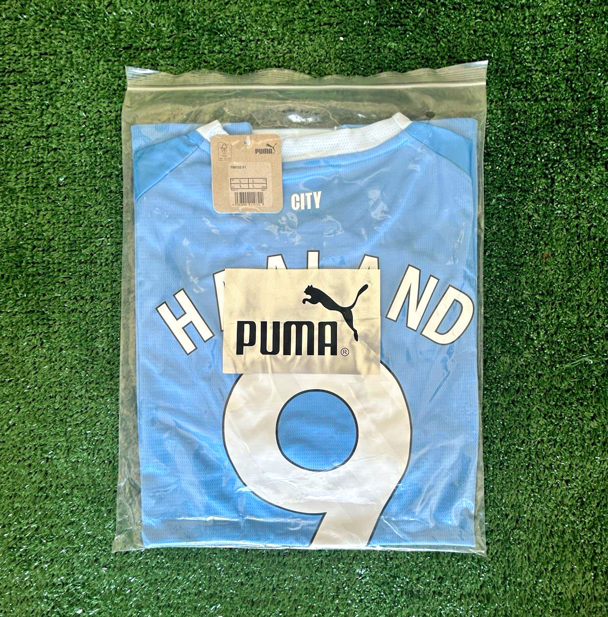 PUMA Manchester City Erling Haaland #9 Men's Soccer Jersey Blue/White size XL