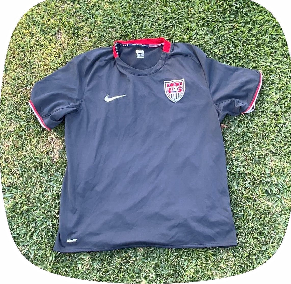 Nike USA National Team Soccer Jersey Gray Red Men\'s Size XL