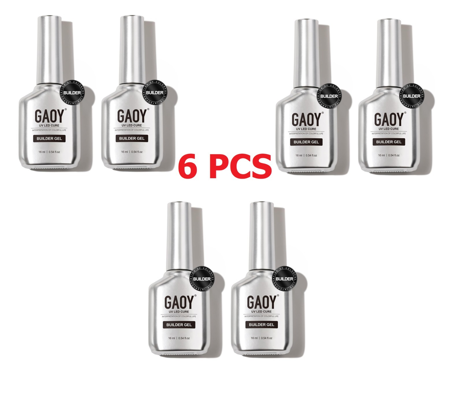 6 Pcs Gaoy 16Ml Clear Builder Gel for Nails, Nail Strengthener Bottle 6 Pcs Gaoy 16Ml Clear Builder Gel for Nails, Nail Strengthener Bottle