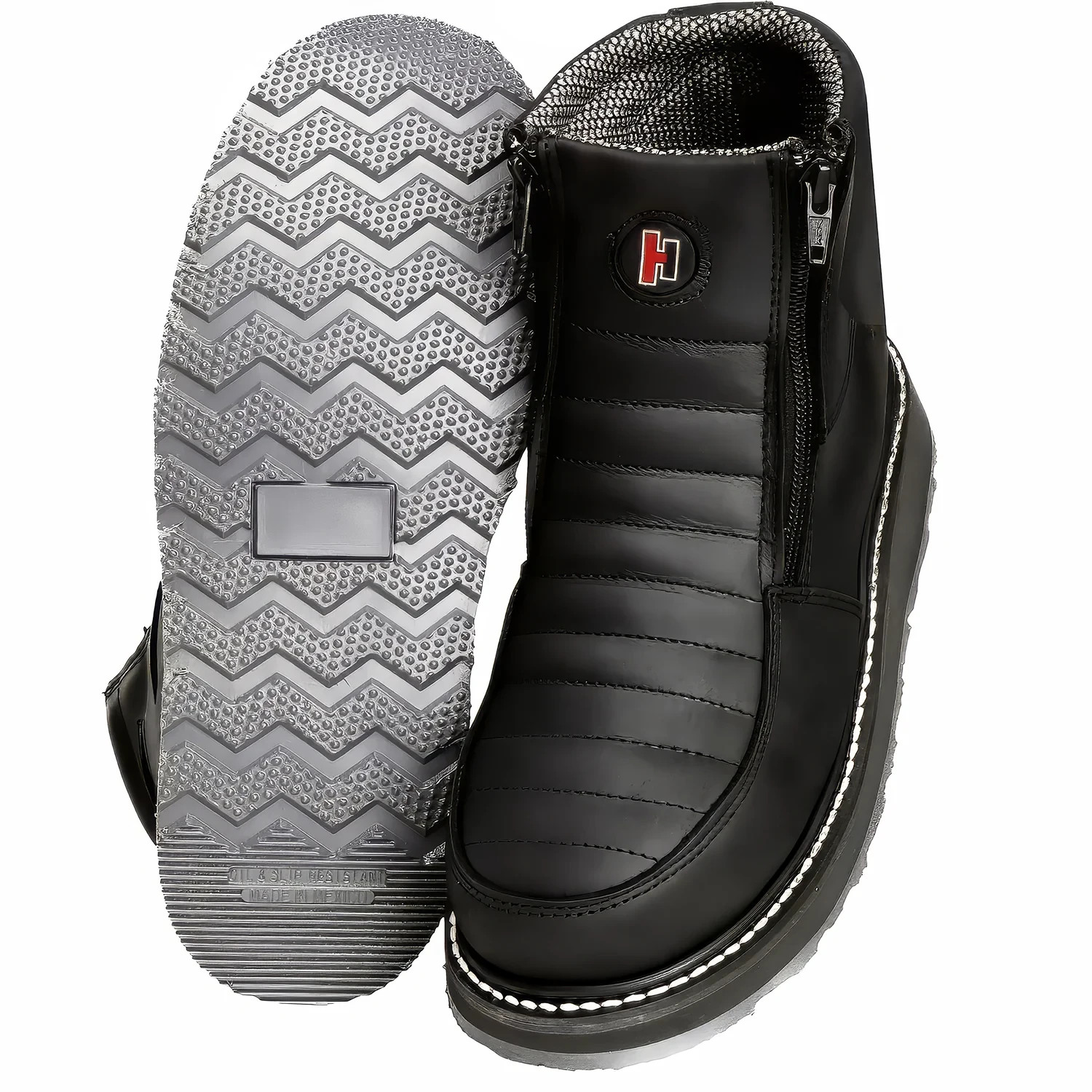 HAMMER HM339 Men’s Double Zipper Comfort Work Boots Black Lightweight Thermal