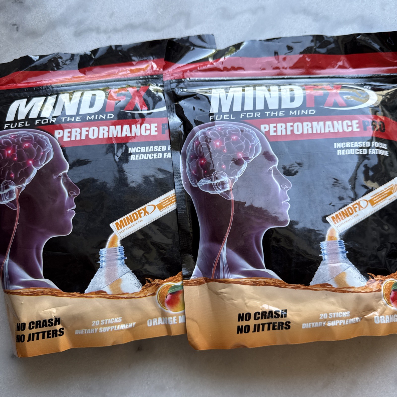 MINDFX Fuel For The Mind. PERFORMANCE. 2 PACK. Orange Mango. BB:OCT. 2025 NEW MINDFX Fuel For The Mind. PERFORMANCE. 2 PACK. Orange Mango. BB:OCT. 2025 NEW