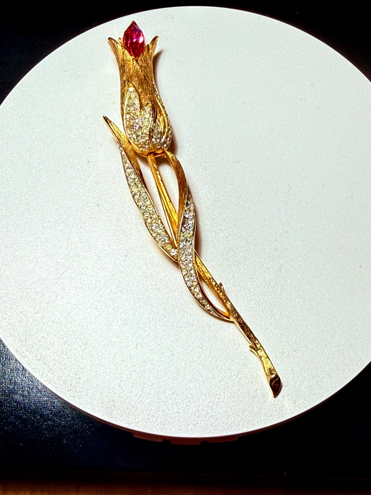 Vintage 1950s Francois by Coro Long-Stemmed Tulip Brooch Pin Vintage 1950s Francois by Coro Long-Stemmed Tulip Brooch Pin
