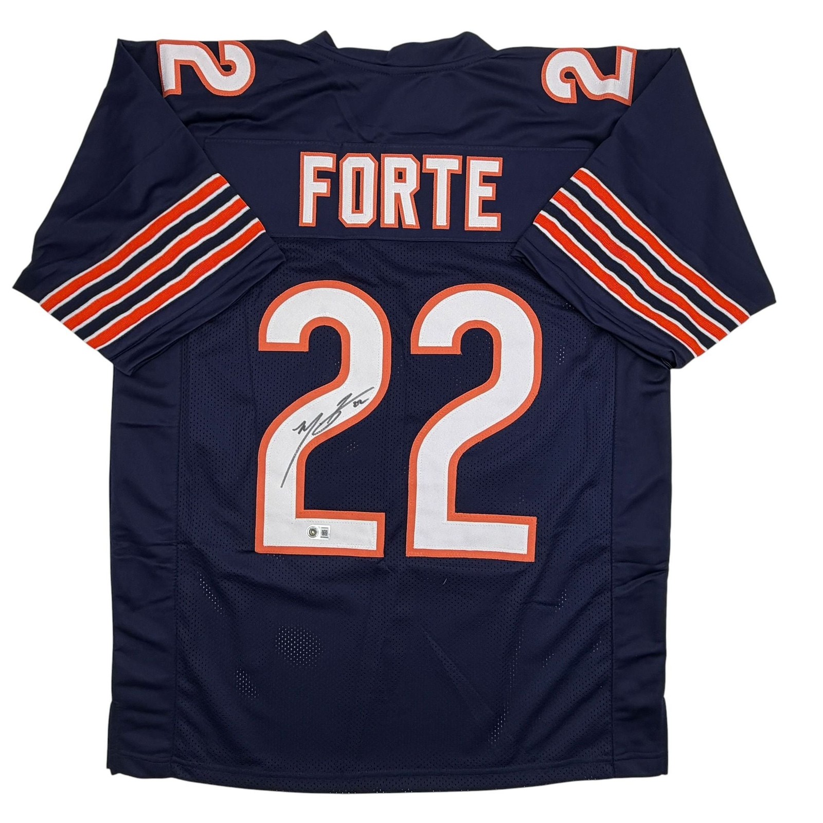 Autographed/Signed Matt Forte Chicago Blue Football Jersey Beckett BAS COA Autographed/Signed Matt Forte Chicago Blue Football Jersey Beckett BAS COA