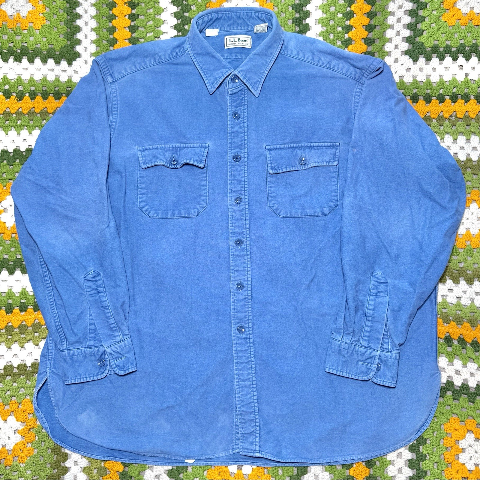 Vintage L.L. Bean Chamois Cloth Shirt Men’s 2XL Blue Flannel Button Made in USA Vintage L.L. Bean Chamois Cloth Shirt Men’s 2XL Blue Flannel Button Made in USA