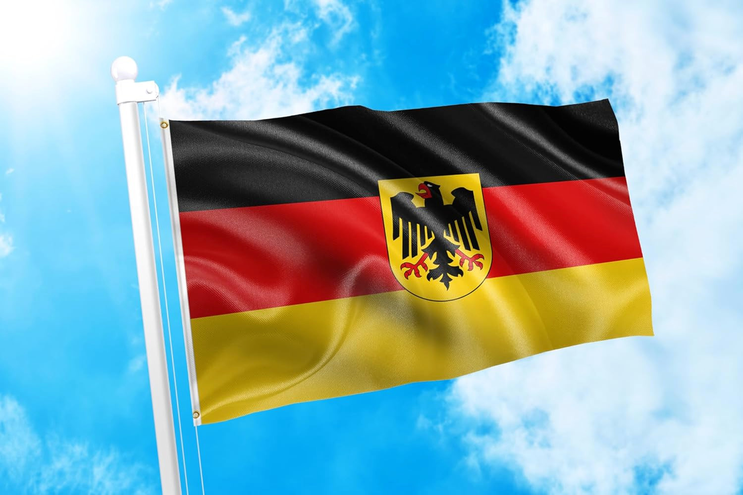 Flag of Germany + Eagle 3x5 ft German Ensign Bundesdienstflagge Kriegsflagge NEW Flag of Germany + Eagle 3x5 ft German Ensign Bundesdienstflagge Kriegsflagge NEW