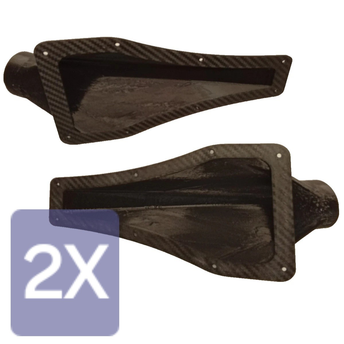 1.5 in Universal NACA Duct Air Scoop Inlet Flat Mount Hood Panel Round Pair 2 ct