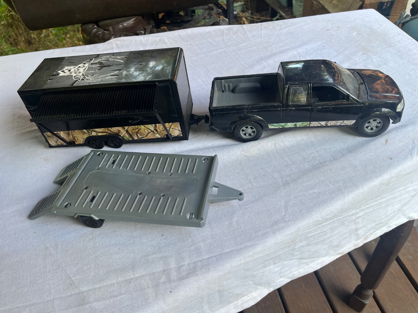 Black Popak New-Ray Toy Truck and Motorcycle Trailers Black Popak New-Ray Toy Truck and Motorcycle Trailers