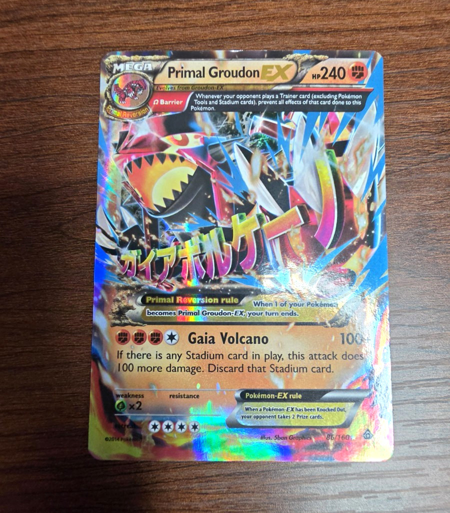 The Pokémon Company Primal Groudon EX 86/160 Primal Clash HEAVILY PLAYED The Pokémon Company Primal Groudon EX 86/160 Primal Clash HEAVILY PLAYED