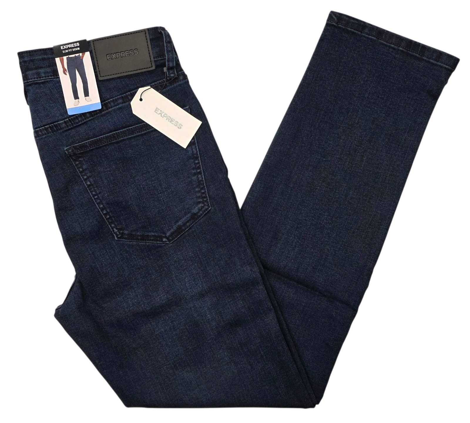 Express #11973 NEW Men\'s Dark Wash Slim Fit Stretch Denim Jeans MSRP $88 Express #11973 NEW Men\'s Dark Wash Slim Fit Stretch Denim Jeans MSRP $88