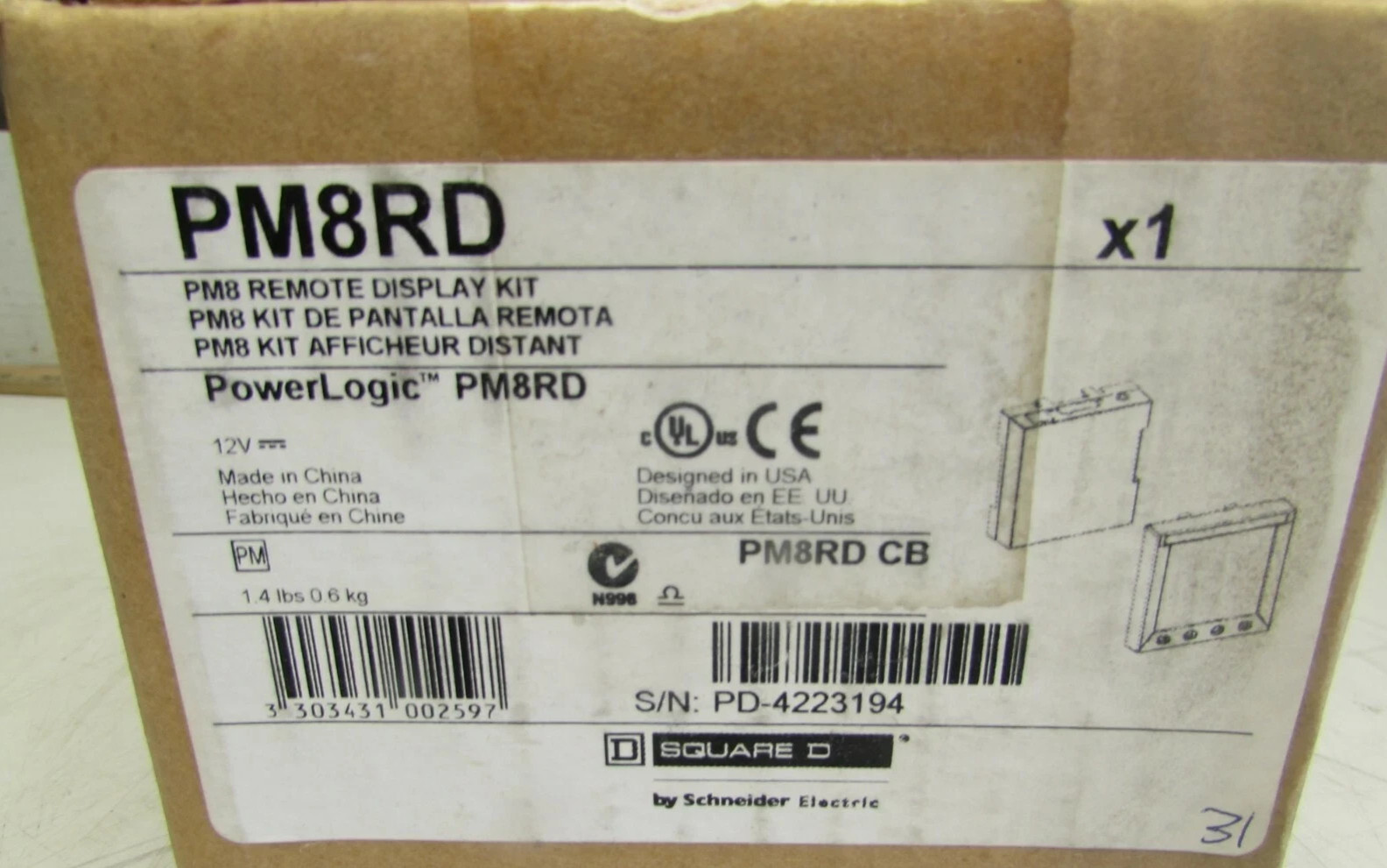 Square D Schneider Electric PM8RD PowerLogic (63230-500-120 + PM8RDA + Cable)
